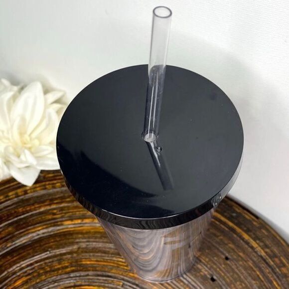 Starbucks Coffee Clear Grande Tumbler Gold Lettering Cold Cup - Picture 5 of 5